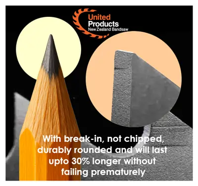 With break-in not chipped will last up to 30% longer
