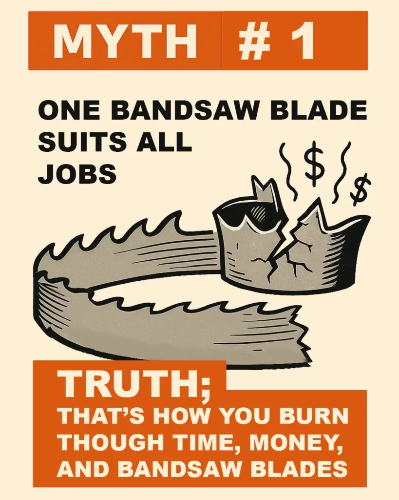 You wouldn’t use a butter knife to cut steak — so why use the same bandsaw blade for aluminium and tool steel?