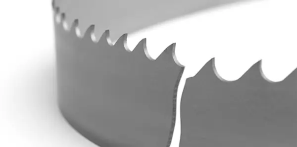 Bandsaw blade crack originating from tooth gullet due to stress